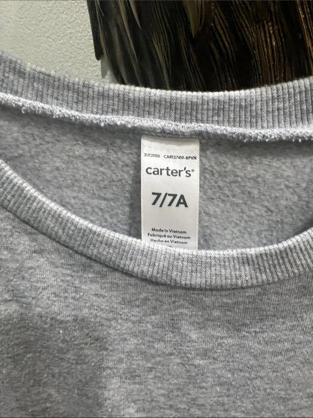 Carter's Grey Sweatshirt Top with White Star Tulle Skirt